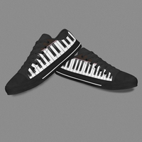 Black Piano Printing High Quality Casual Shoes